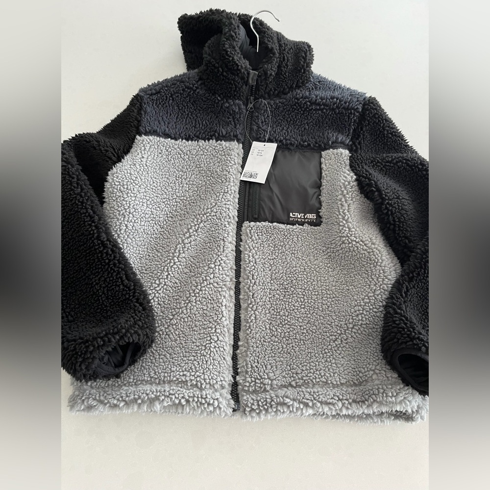 H&M Kids boys Fleece Jacket - Black and Gray